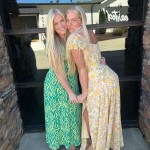 Floral Yellow and Green Dresses